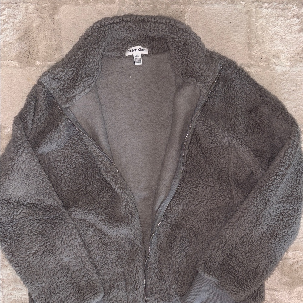 Calvin Klein Gray Sherpa Jacket